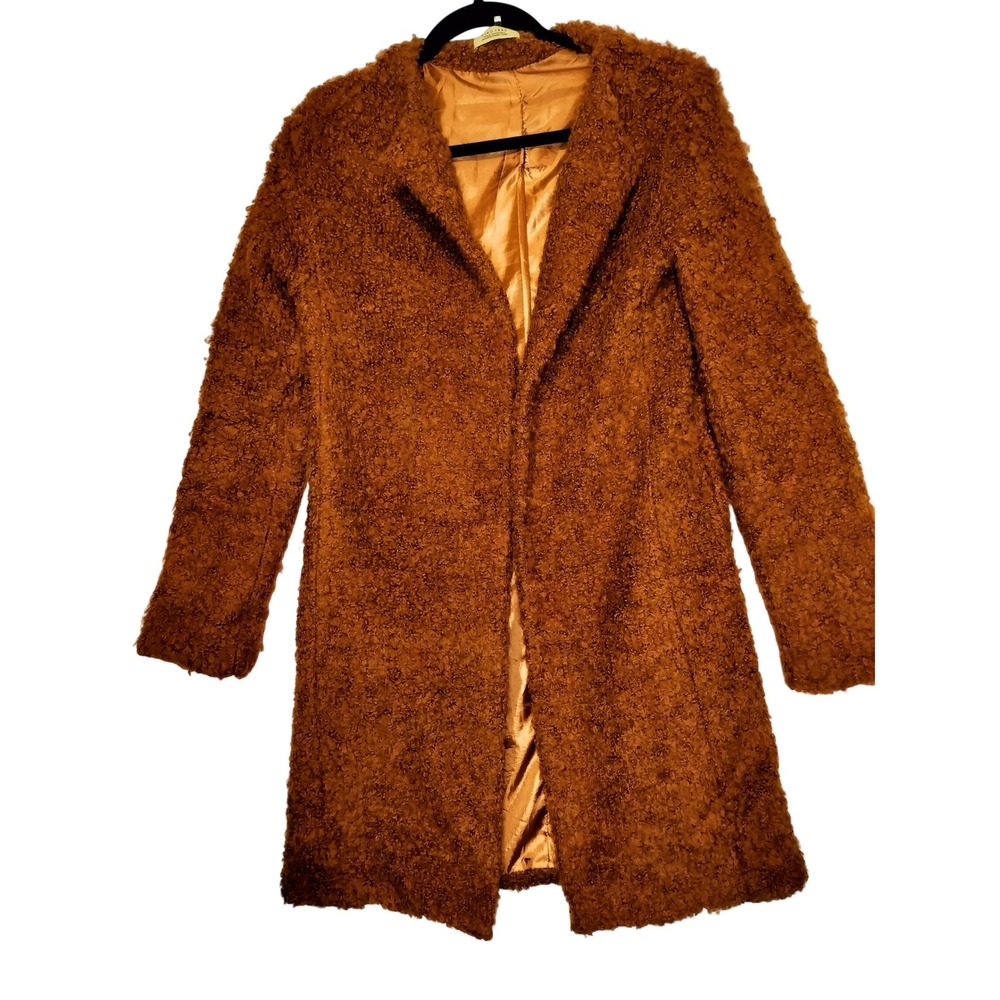 Piko 1988 Vintage Women's Textured Open Front Acrylic and Wool Blend Coat
